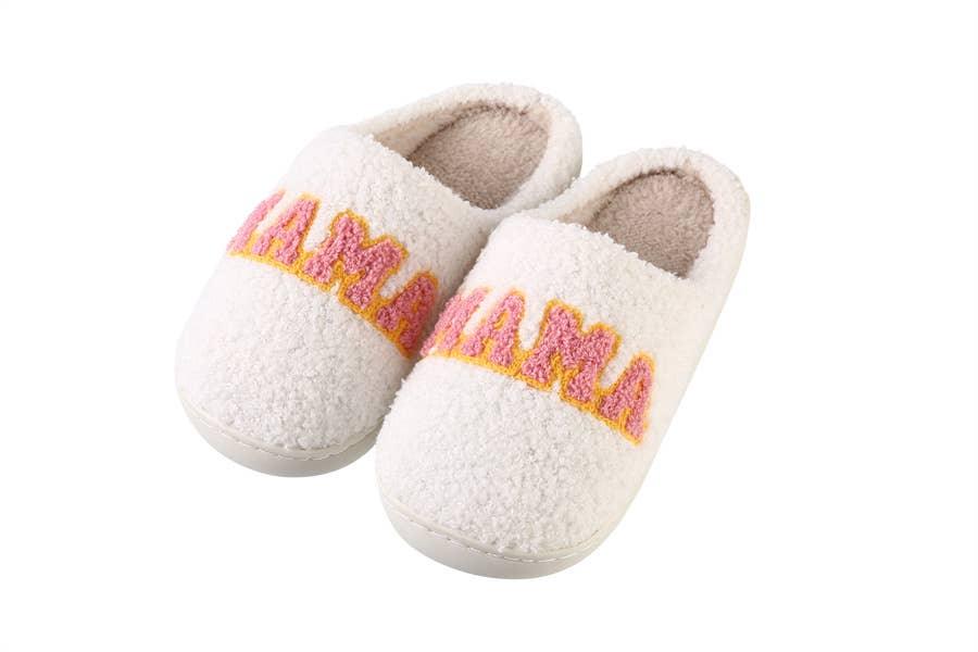 Ladies Plush MAMA Themed Comfortable Slippers - Southern Sassy Boutique