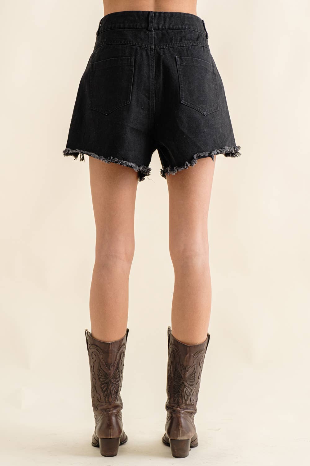 Distressed Frayed Detail Fringe Rhinestone Denim