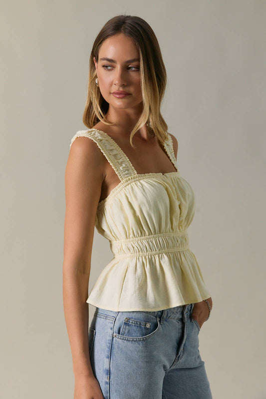 Peplum Button Down Top