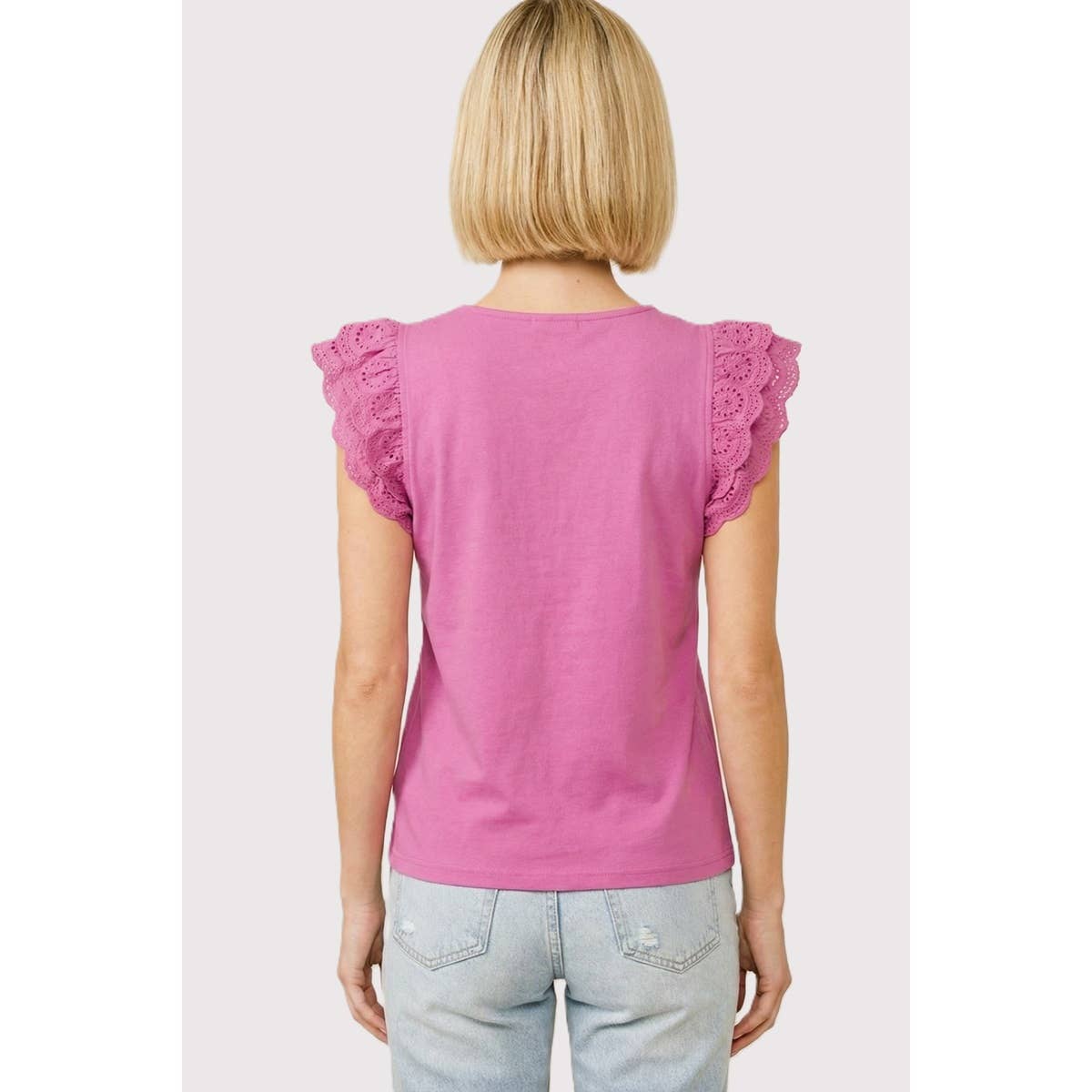 Eyelet Laced Cap Sleeve Top