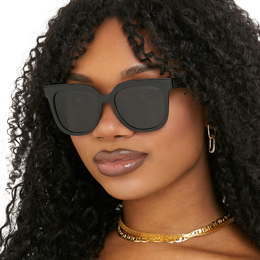 Coco - Sustainable Black Frame Black Lens Wayfarer Sunglasses