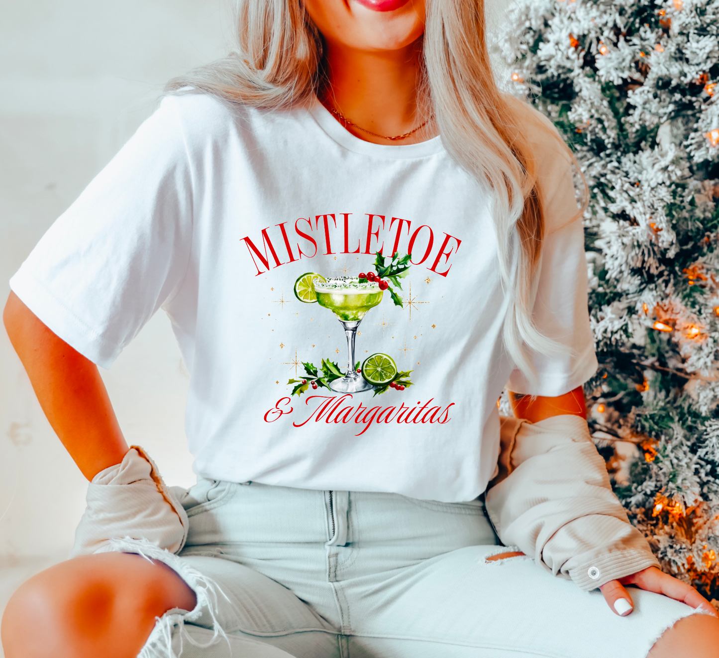 Mistletoe & Margaritas Graphic Tee Christmas - Southern Sassy Boutique