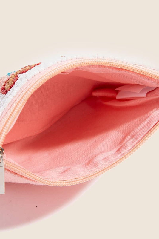 Floral You Got This Seed Beaded Coin Purse - Southern Sassy Boutique