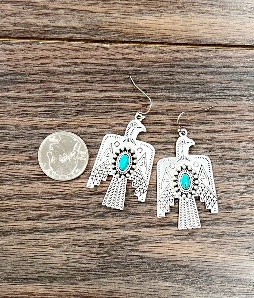 720320, Thunderbird Turquoise Earrings