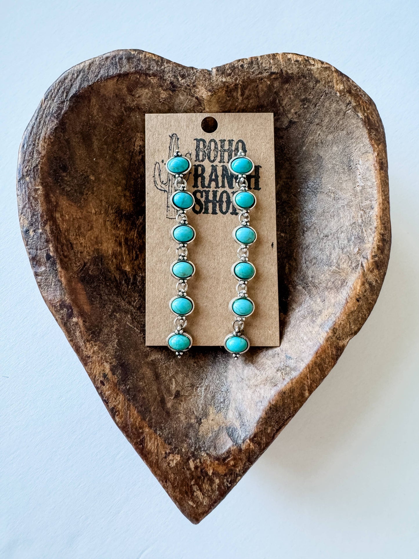 Western Stone Drop Stud Earrings