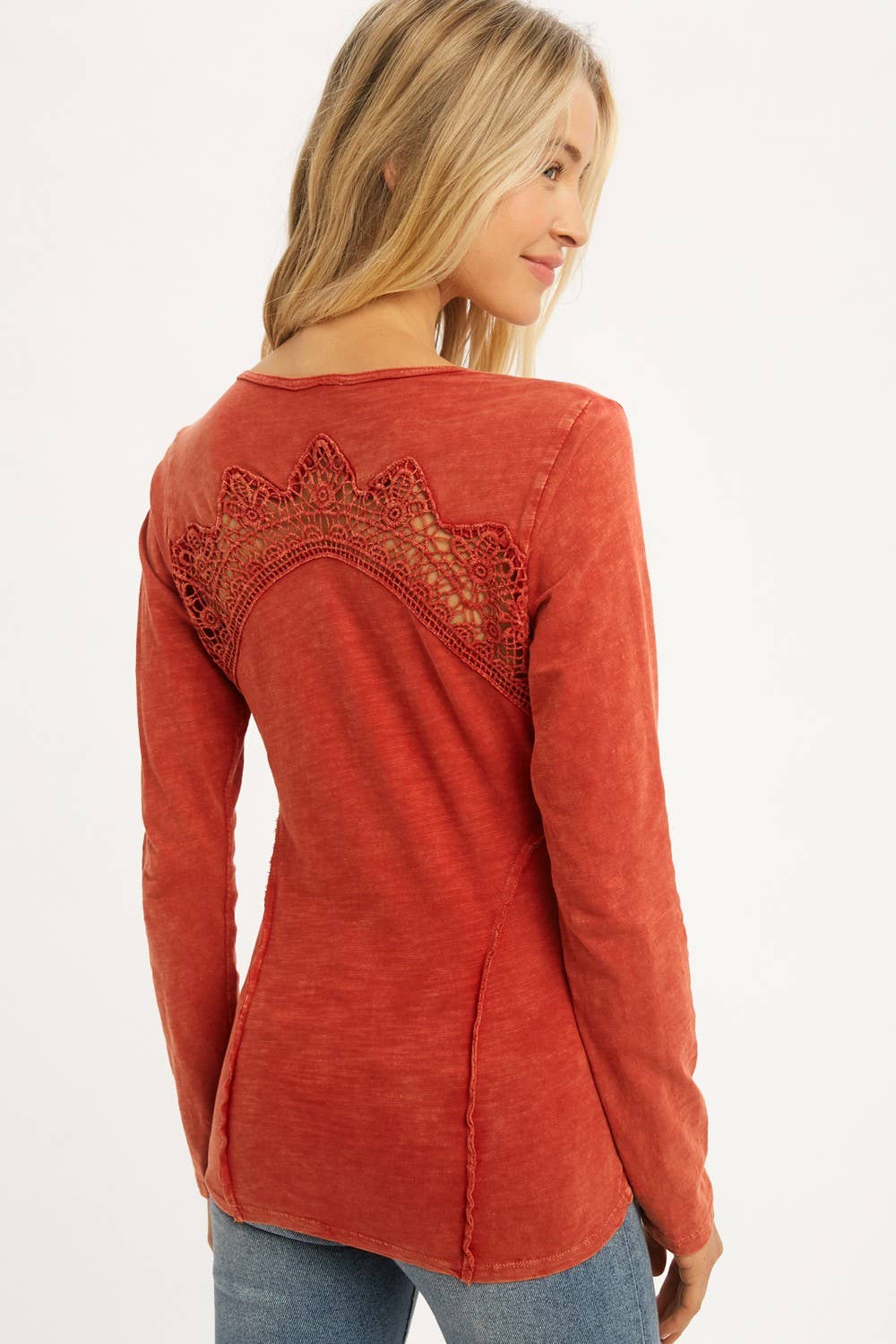 Lace Button Detail Top