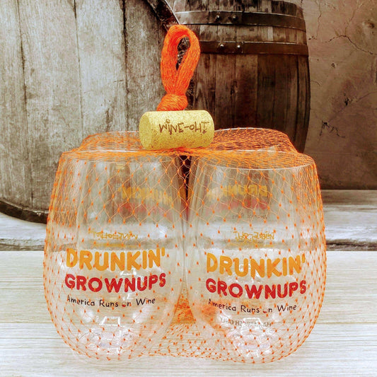 DRUNKIN' GROWNUPS Unbreakable TRITAN Plastic Wine Glasses - Southern Sassy Boutique