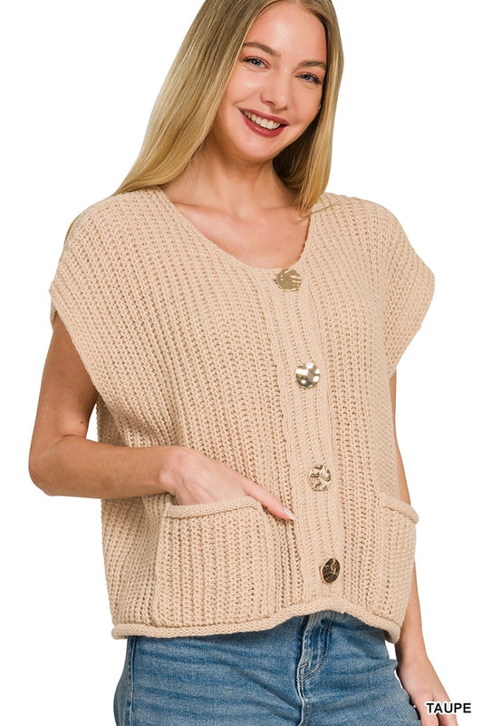 Button Down Sweater Vest