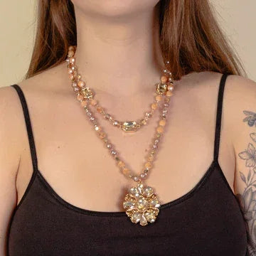 Rhinestone Medallion Necklace - Southern Sassy Boutique