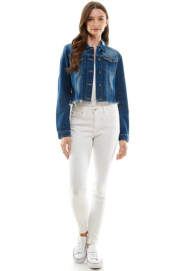 Ladies Distressed Denim Jacket