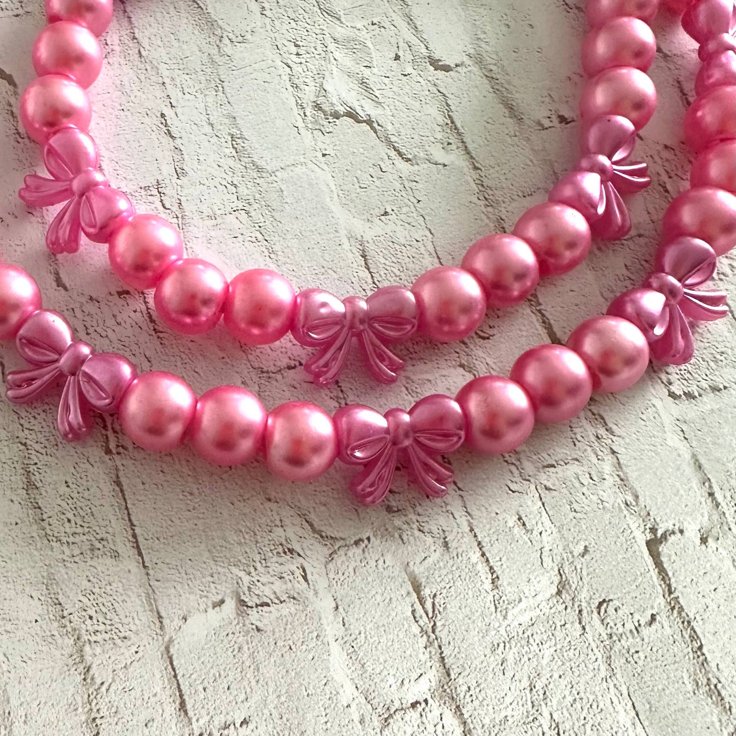 Beaded Phone Charging Cable 2 in 1 USB-C Cord Pink Bow