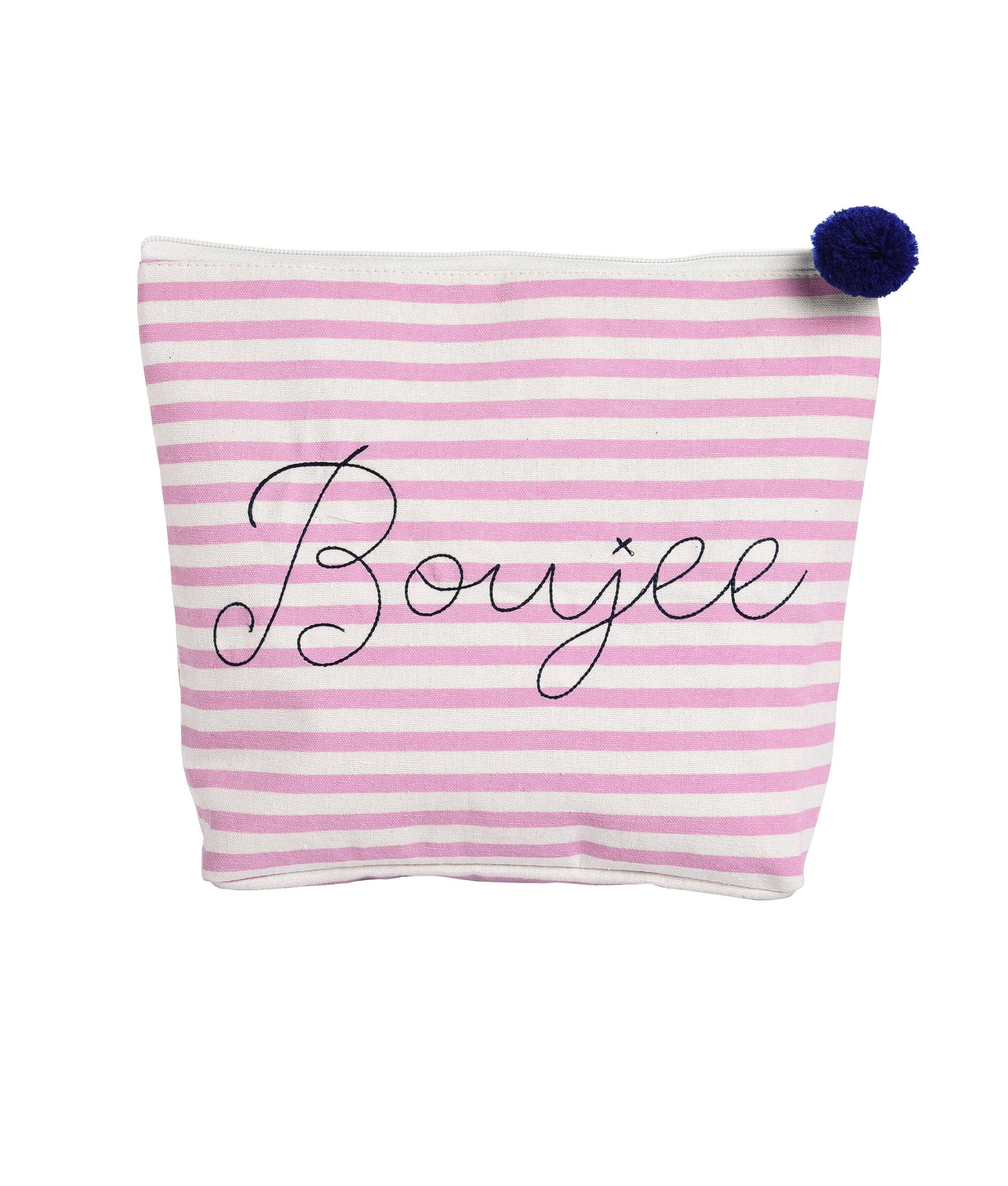 Large Cotton Blue Boujee Cosmetic Bag - Southern Sassy Boutique