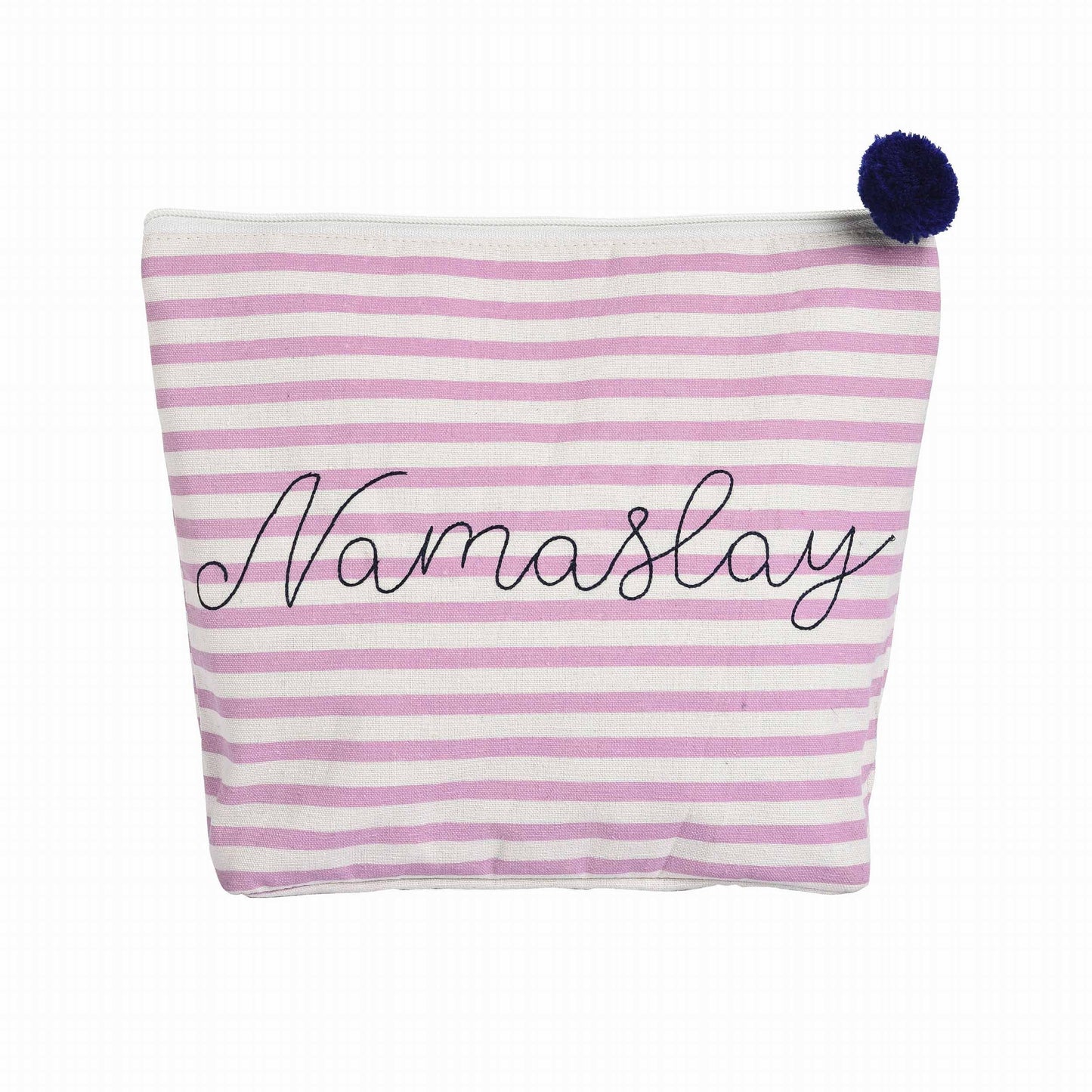 Large Cotton Blue Namaslay Cosmetic Bag - Southern Sassy Boutique