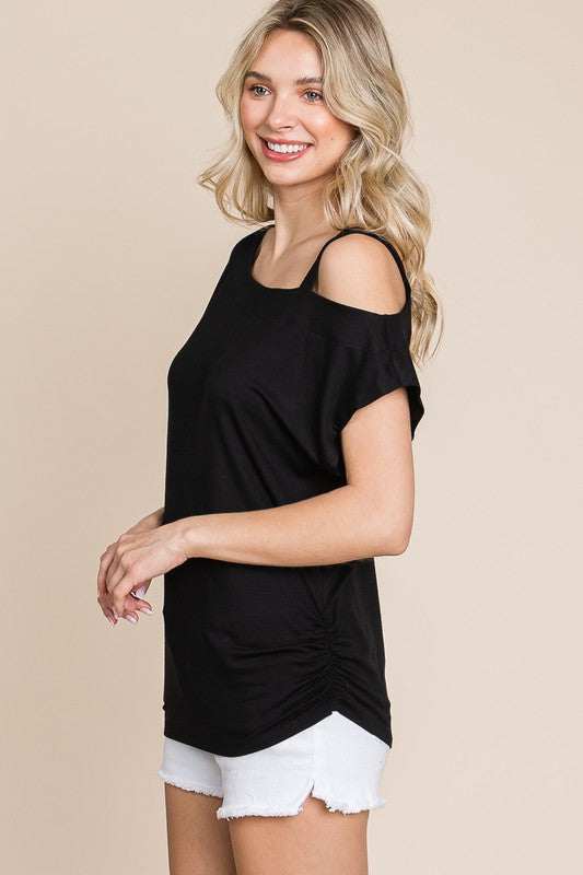 Solid Open Shoulder Top