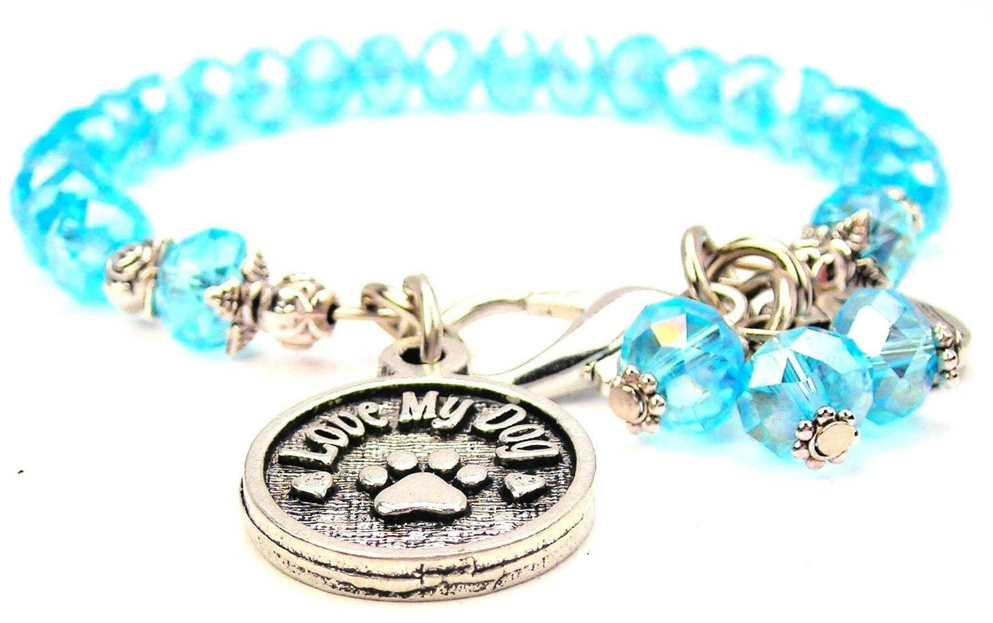 Love My Dog Splash of Color Crystal Bracelet - Southern Sassy Boutique