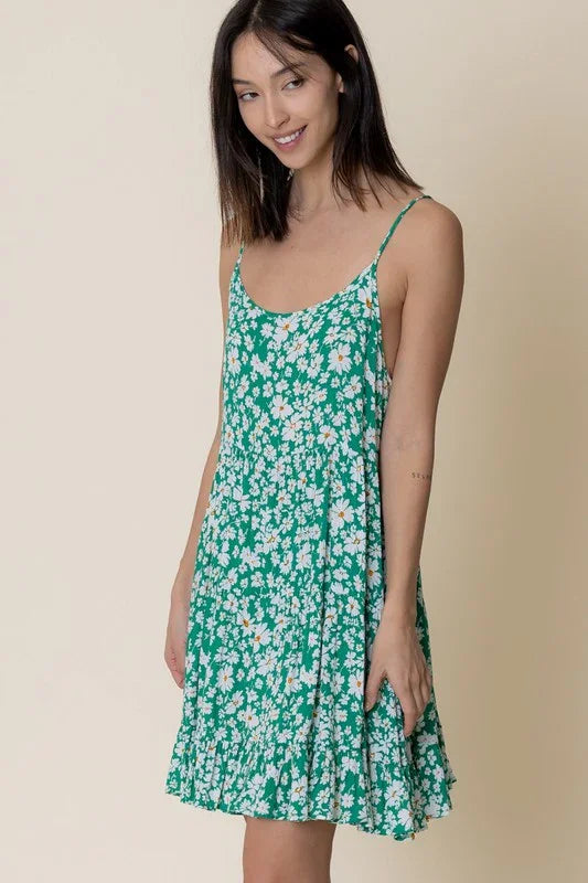 Open Back Floral Print Mini Dress - Southern Sassy Boutique