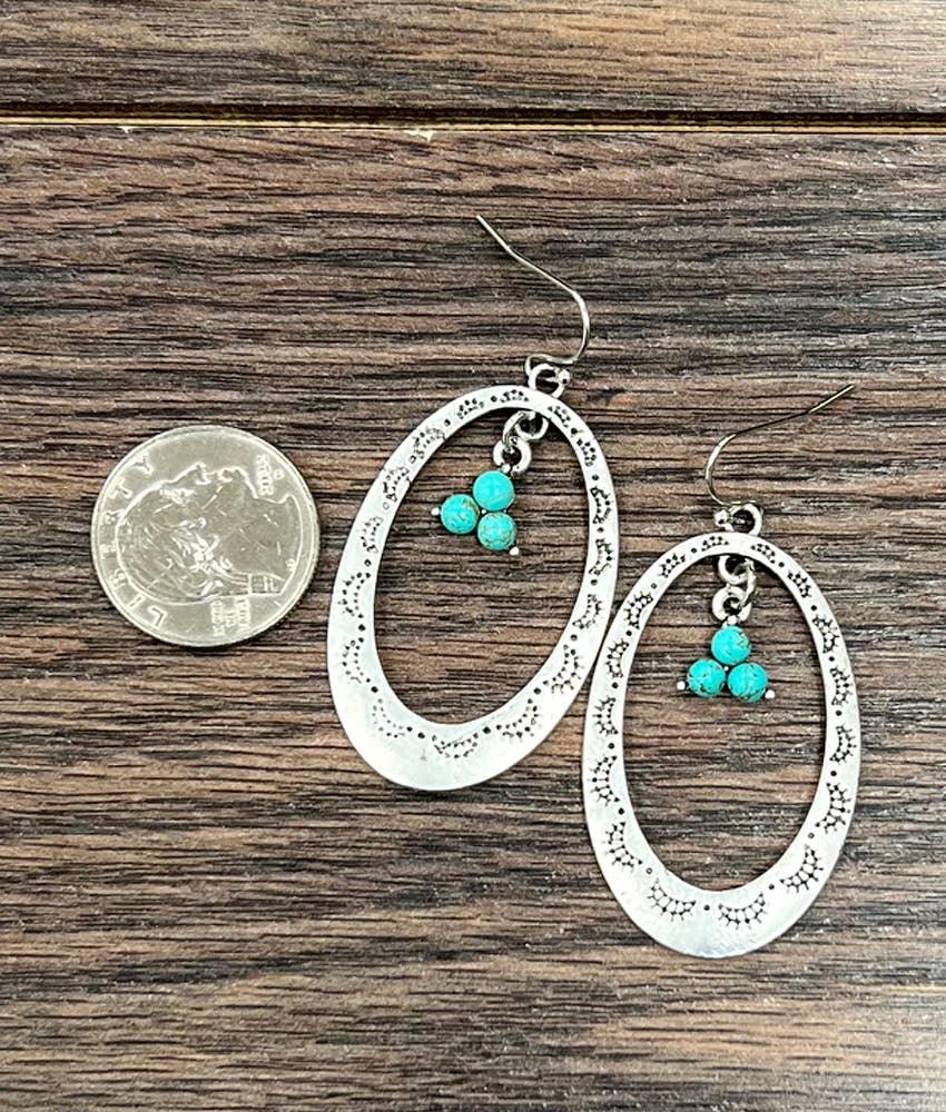 Concho Turquoise Dangle Earrings - Southern Sassy Boutique