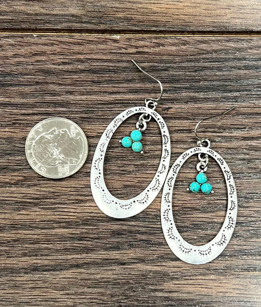Concho Turquoise Dangle Earrings - Southern Sassy Boutique