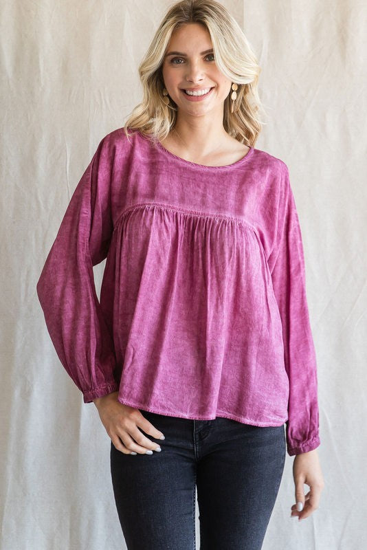 Raglan Bubble Sleeves Top