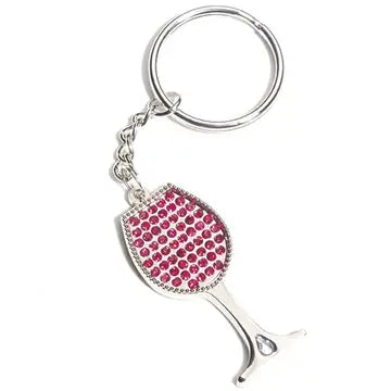 Rhinestone Wine Keychain