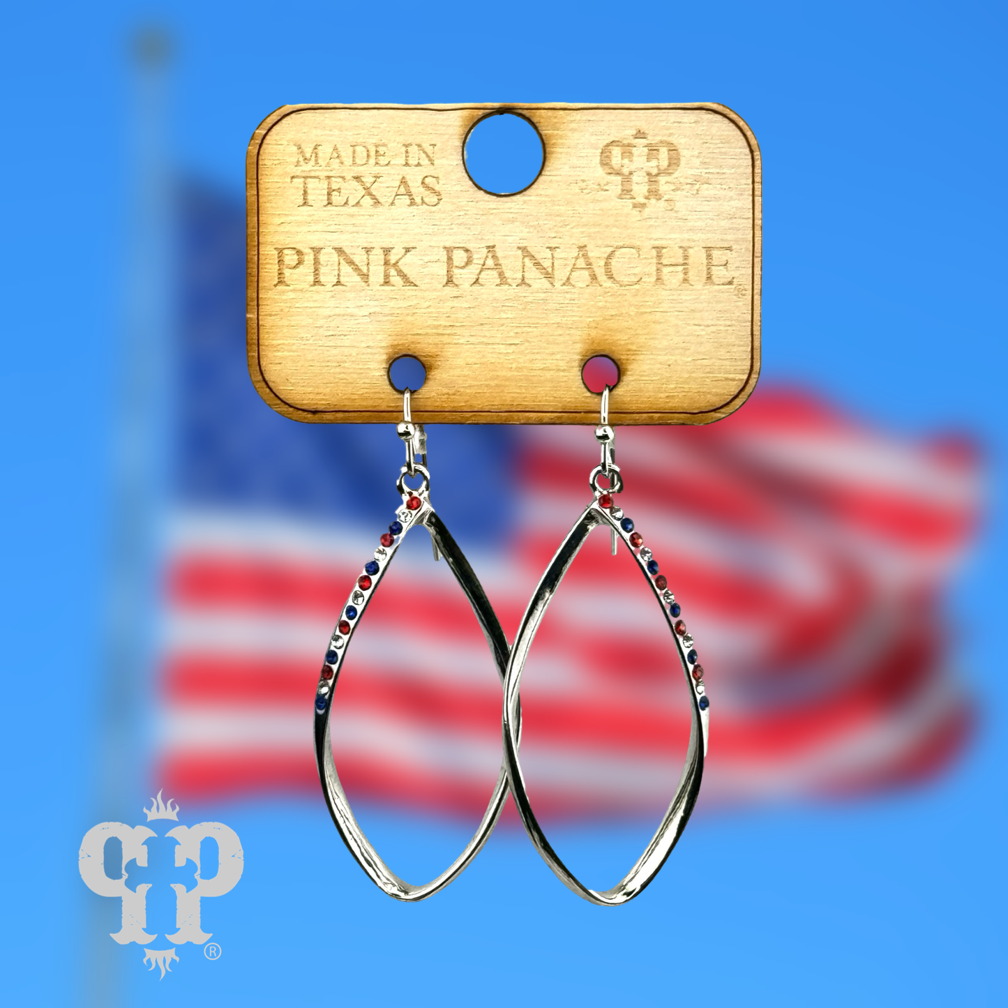 Patriotic teardrop earring