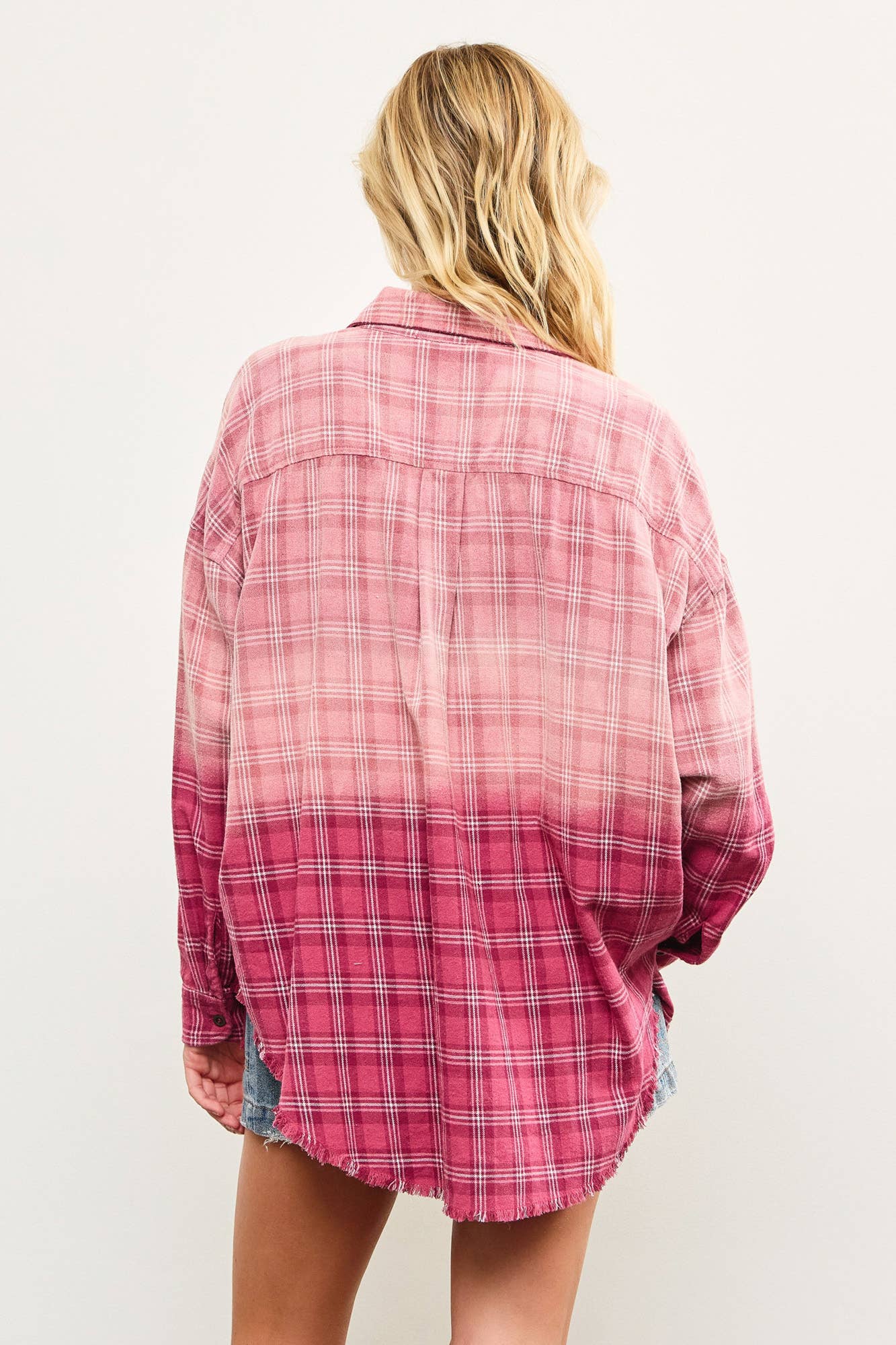 DIP-DYED BUTTON UP SHIRT