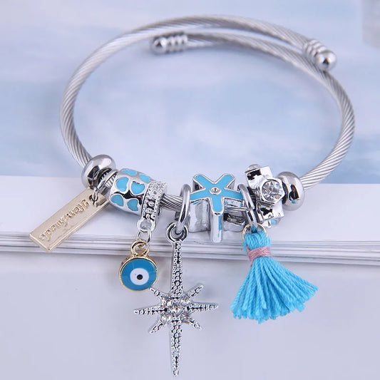Stainless Steel Alloy Eye Electroplated Novelty Bracelet
