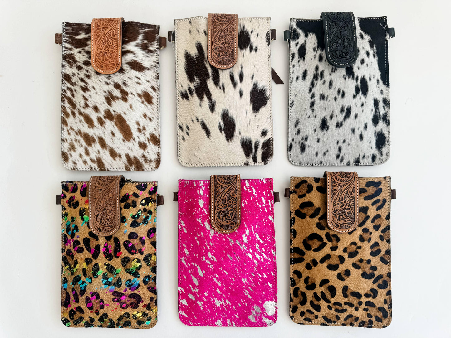 HAYDEE PHONE CROSSBODY mobile Western Tooled Leather Cowhide - Southern Sassy Boutique