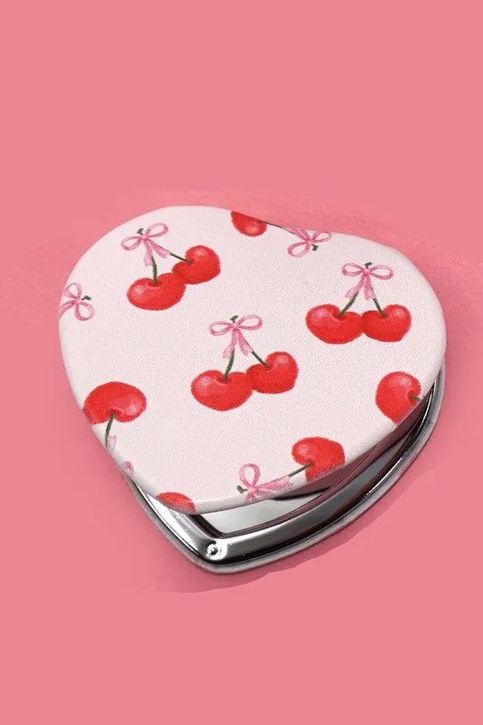 HandHeld Compact Cherries and Bows Travel Mirror - Southern Sassy Boutique
