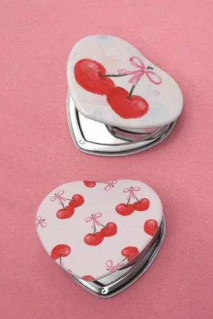 HandHeld Compact Cherries and Bows Travel Mirror - Southern Sassy Boutique