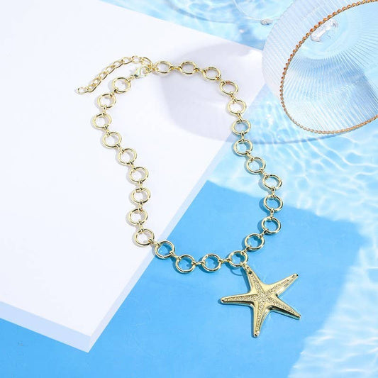 PUFFY STAR CHUNKY CHAIN NECKLACE