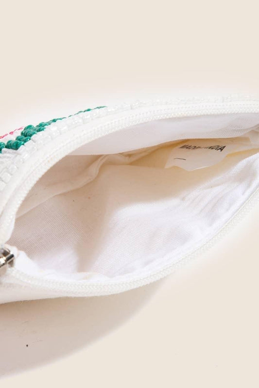 Seed Beaded Pickleballer Paddles Coin Purse - Southern Sassy Boutique