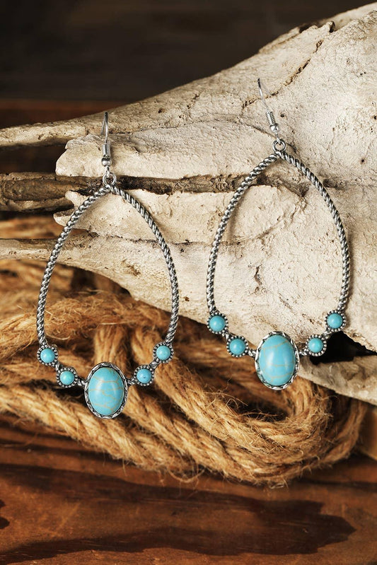 Western Turquoise Water Drop Earrings - Southern Sassy Boutique