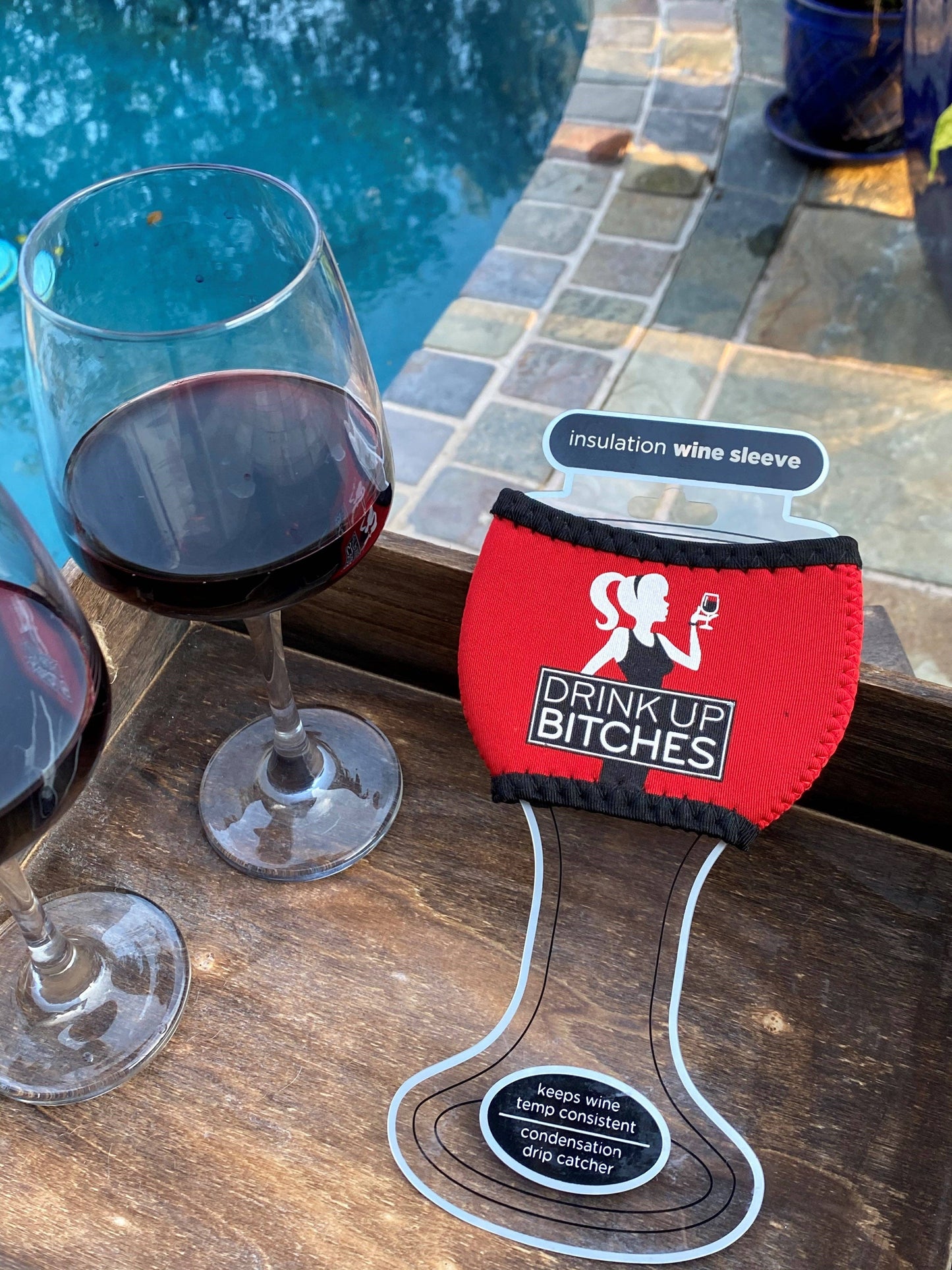 Drink Up Bitches Wine Glass Sleeve