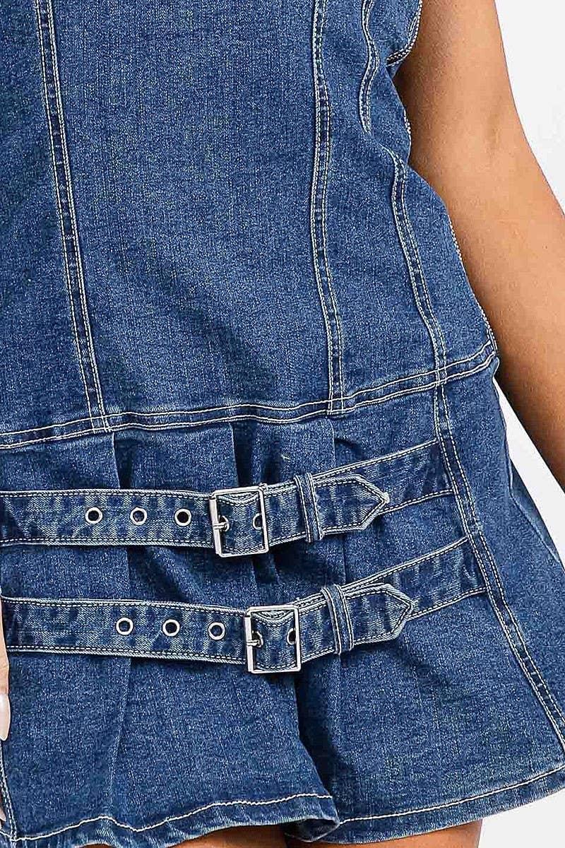 Strapless Denim Mini Dress - Southern Sassy Boutique