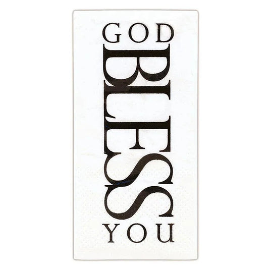 God Bless You Tissue Display - White