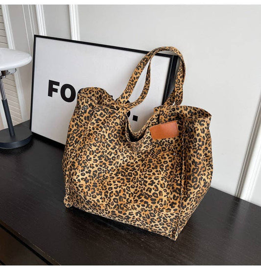 Leopard Print Shoulder Bag Large Capacity Tote Bag