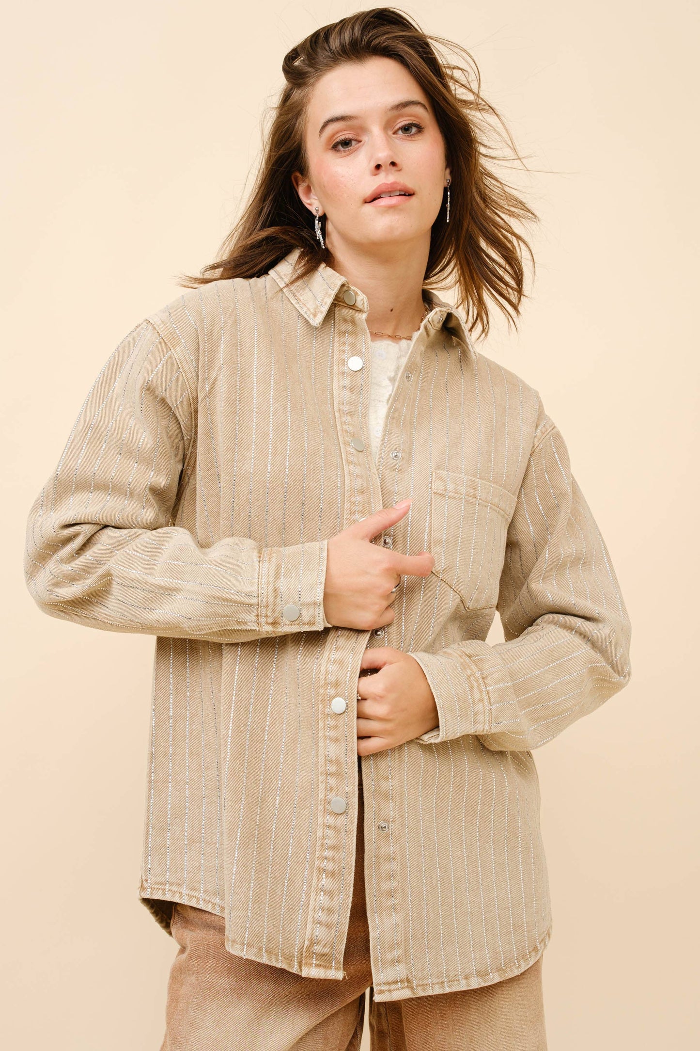 High Luxury Embellished Sparkle Stone Stripe Jacket