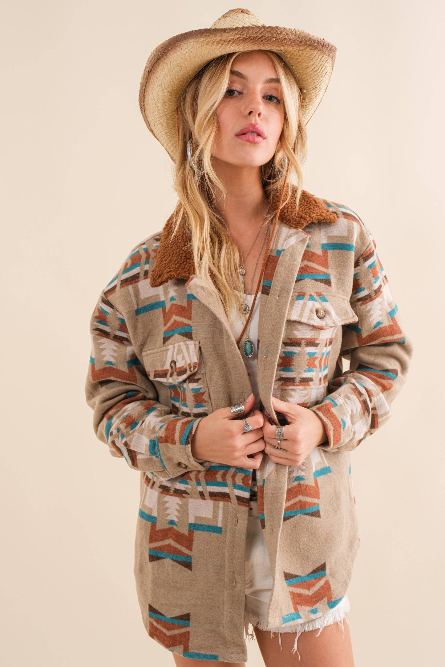 Jacquard Western Shirt Jacket