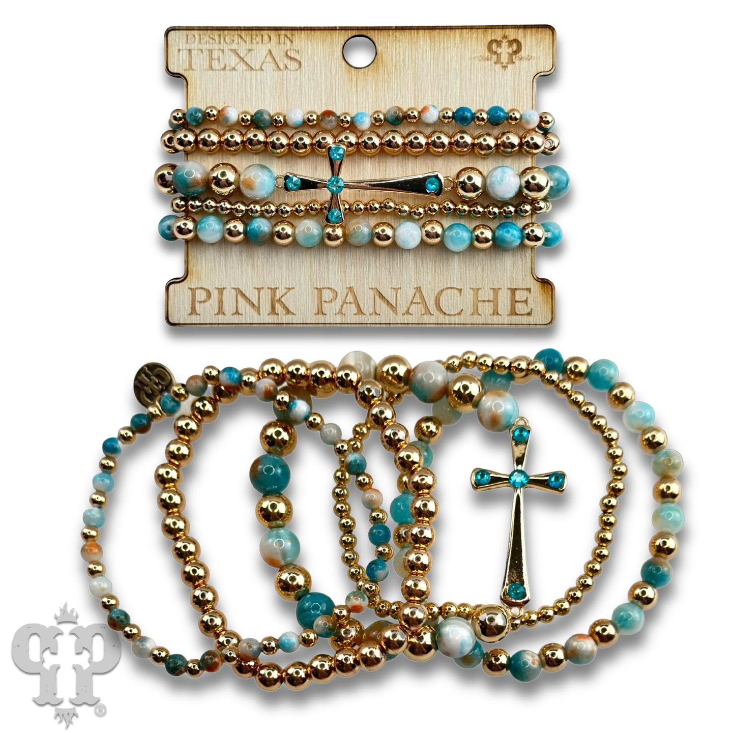 Shiny finish cross bracelet with Austrian crystals - Southern Sassy Boutique