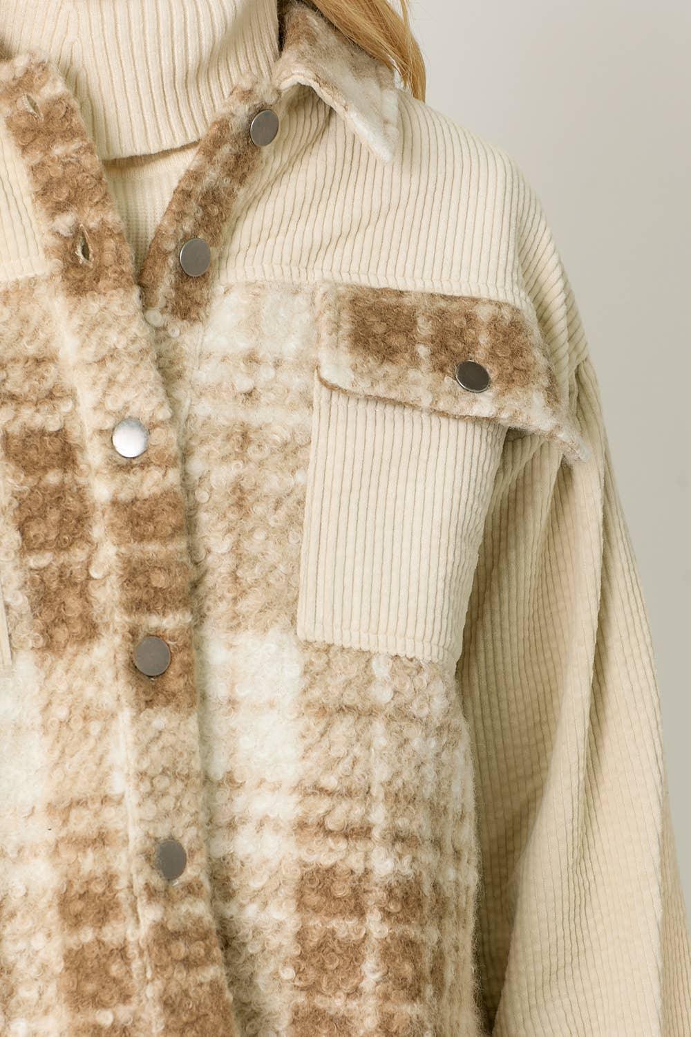 Mixed Media Shacket - Southern Sassy Boutique