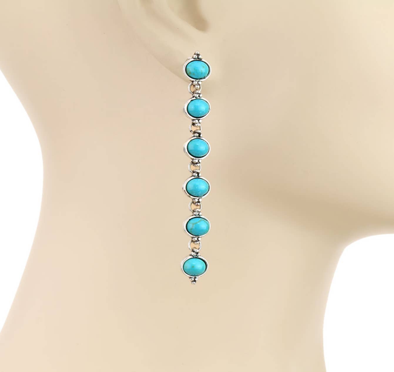 Western Stone Drop Stud Earrings