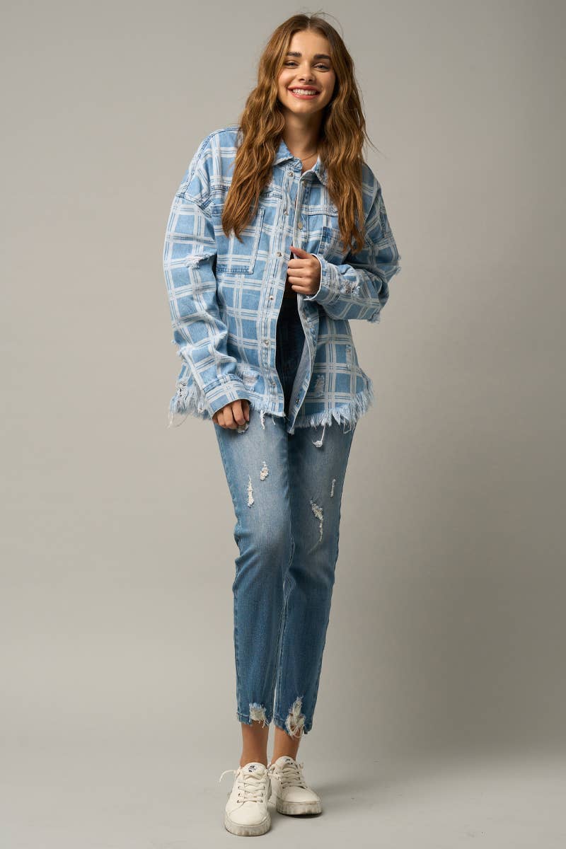 High Stretch Mid Rise Ripped Girlfriend Jeans