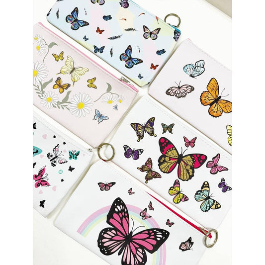 Butterfly Design Printed Cosmetic Pouch - Southern Sassy Boutique