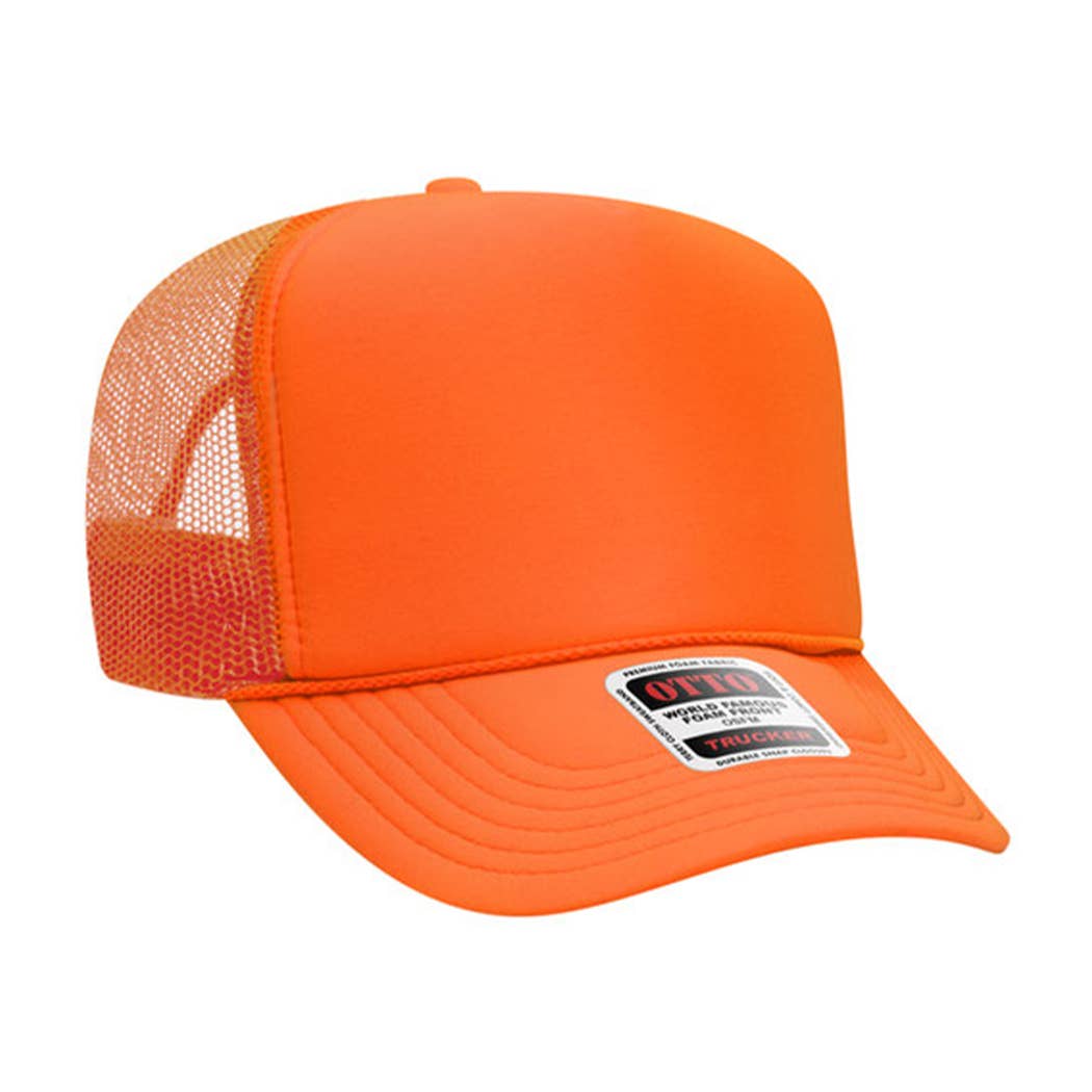 Solid Color OTTO 5-Panel Foam Mesh Back Trucker Hat