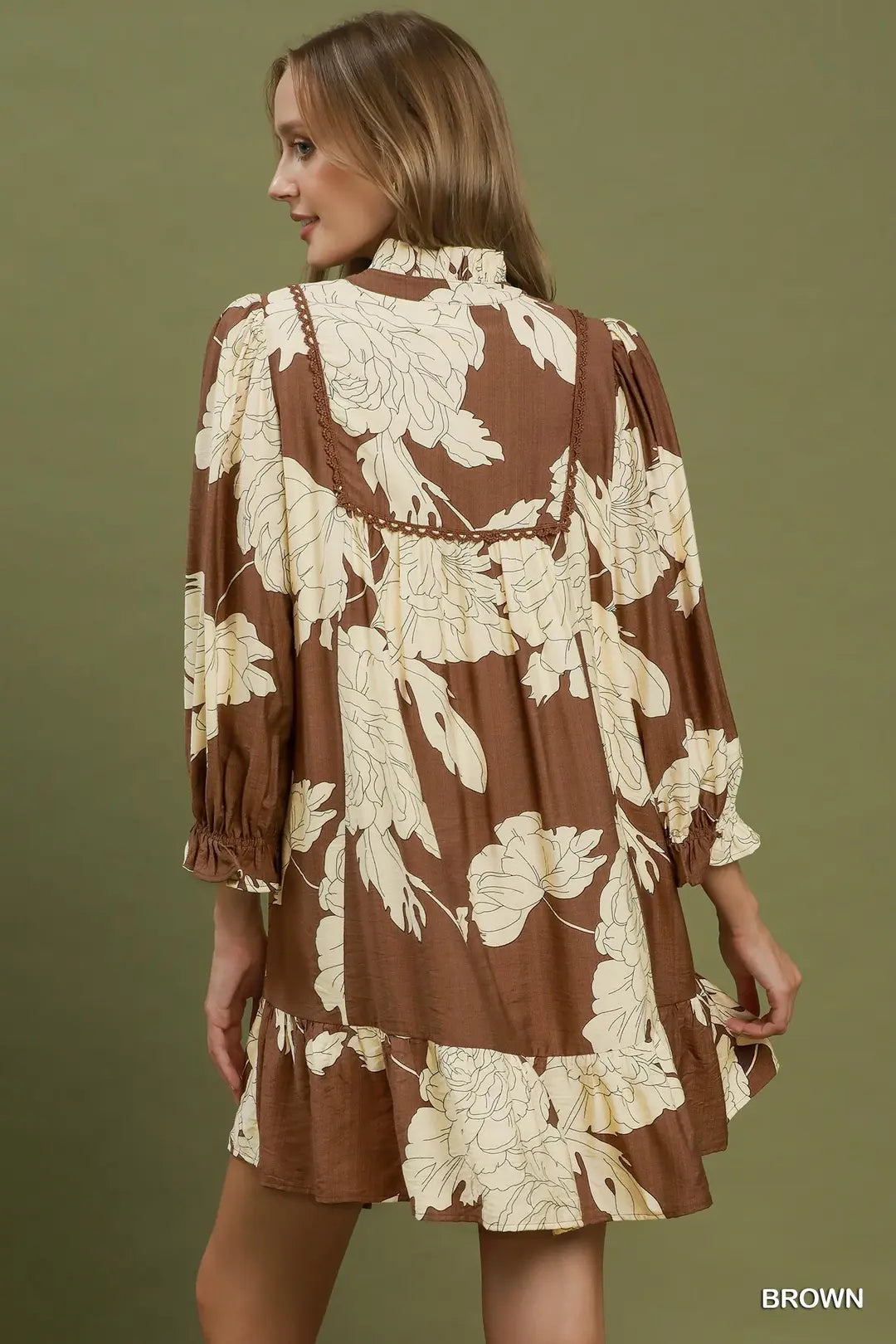 Floral Smoked Yoke Tiered Dress