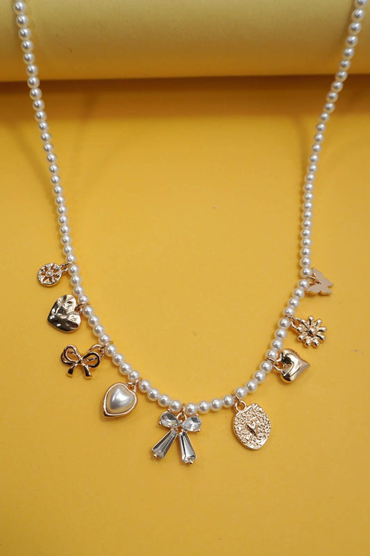 Charm Mix Of Bow Necklace