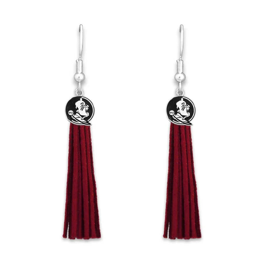 Florida State Seminoles Tassel Logo Earrings - Southern Sassy Boutique