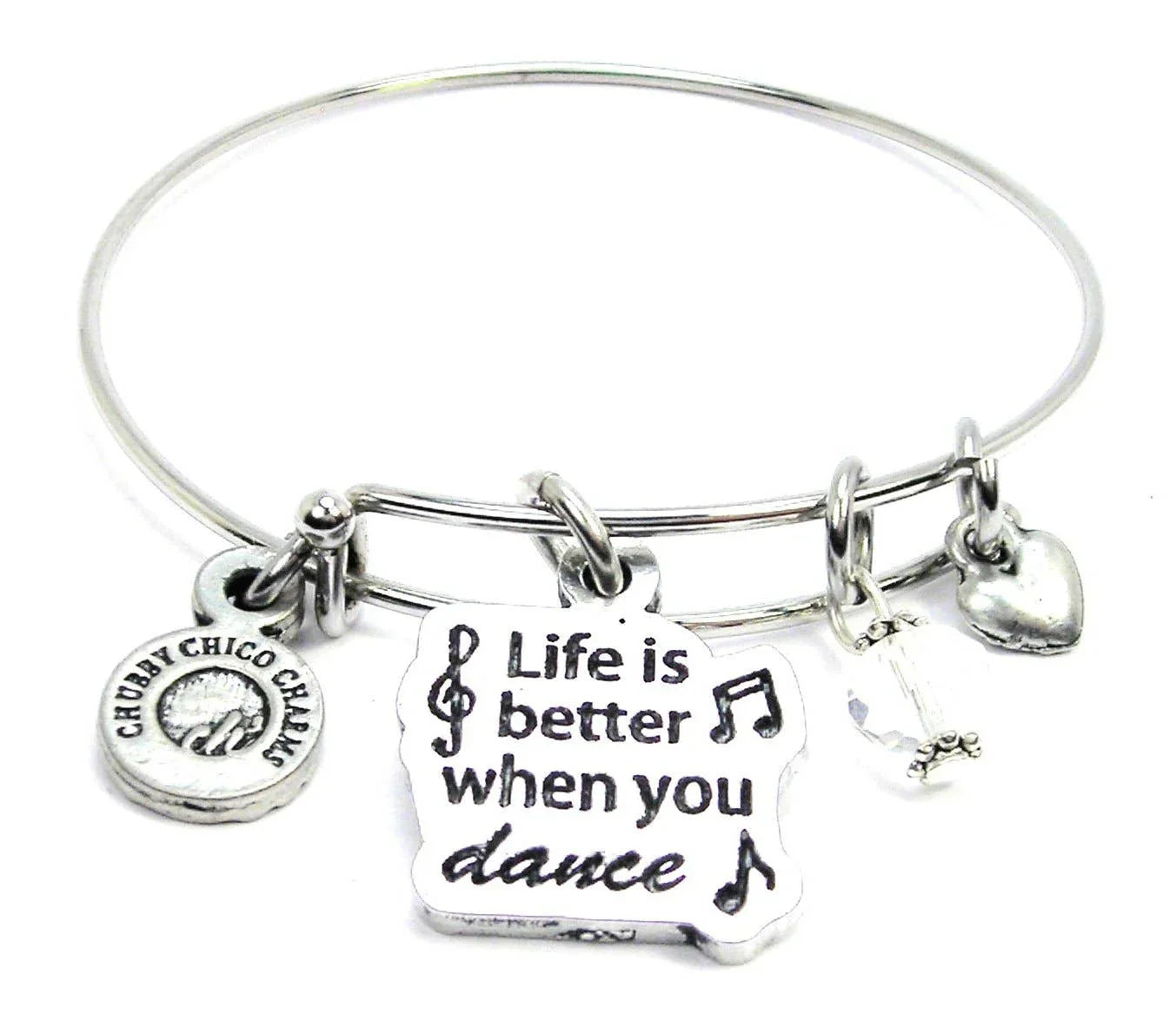 Life Is Better When You Dance Expandable Bangle Bracelet - Southern Sassy Boutique