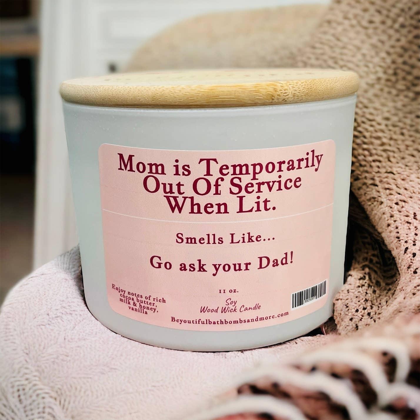 Moms Out of Service Conversation Wood Wick Candle - Southern Sassy Boutique